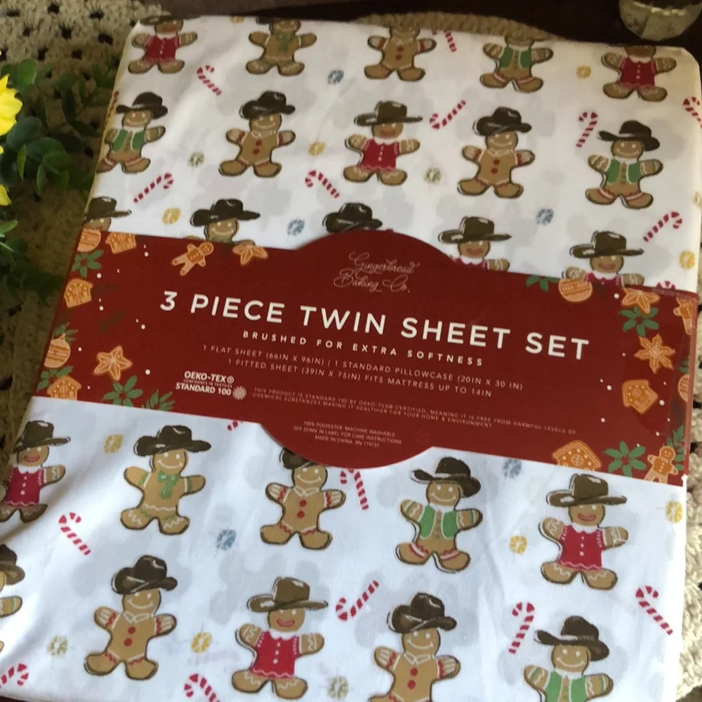 Cowboy Gingerbread Sheet Set - TWIN